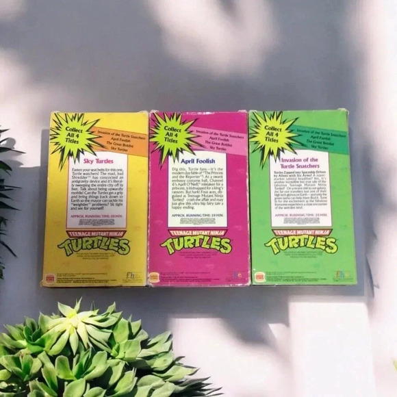 Teenage Mutant Ninja Turtles VHS Burger King Kids Club Lot Of 3 VTG Retro 1990 - Picture 2 of 3